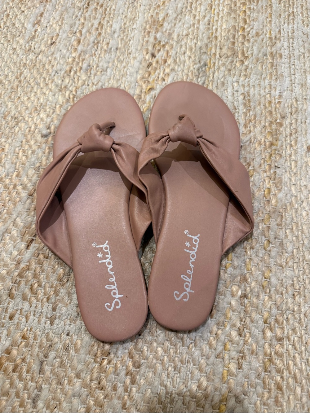 Splendid Knotted Slide Sandals in Dusty Rose